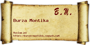 Burza Montika névjegykártya